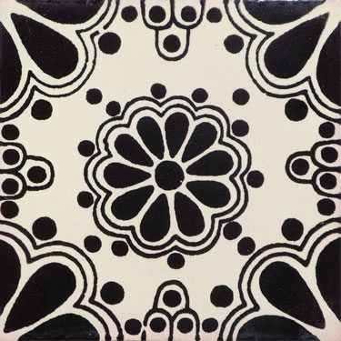 Mexican Decorative Tile Lace Negro 1029
